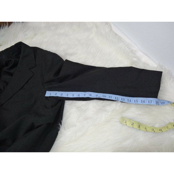 Raffaele Locorotondo mens Suit Jacket  Italian 3 Button Charcoal Dark Gray Sz 46 - Picture 11 of 12